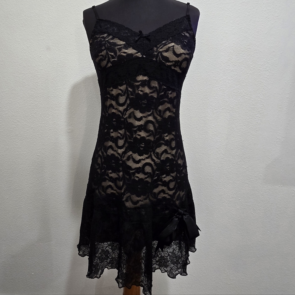 Vintage Black Lace Slip